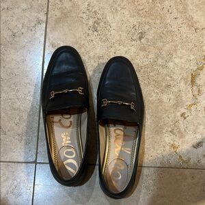 Sam Edelman Black Loafers with Gold Detail